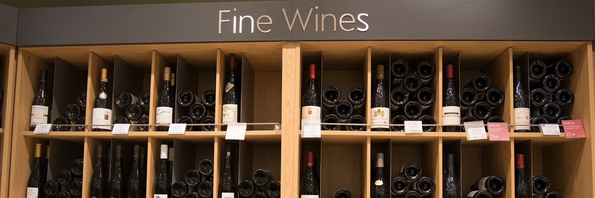 Wines for sale at Waitrose