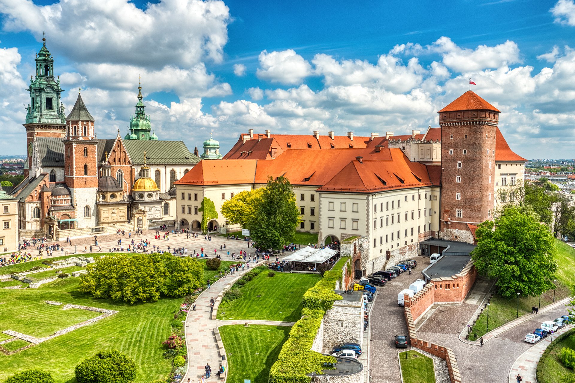 Wawel hill with Royal Castle and Cathedral of Saints Stanislaus and Wenceslaus.