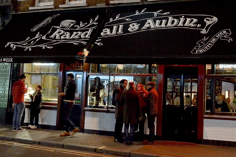 Diners outside Randall and Aubin, London.