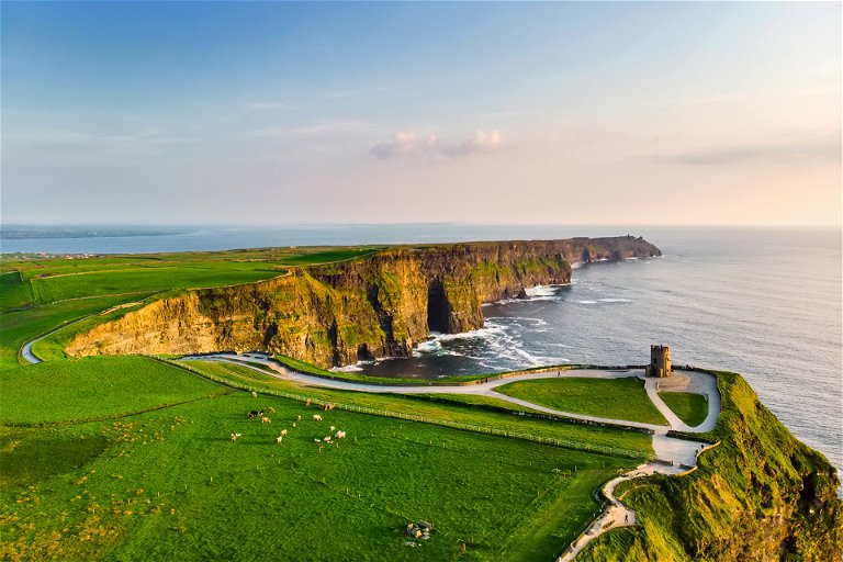 Cliffs of Moher, a tourist attraction on Wild Atlantic Way in County Clare, Ireland.