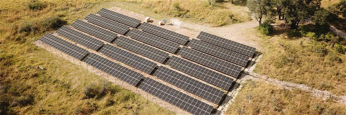 Solar field at Camp Morenia in Botswana