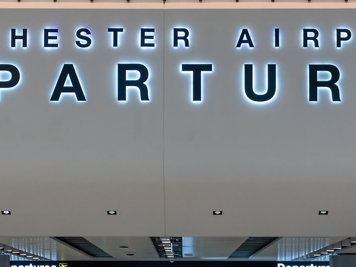 MANCHESTER, UNITED KINGDOM - FEBRUARY 5TH, 2022: New departures area at the new extension to Terminal Two at Manchester Airport