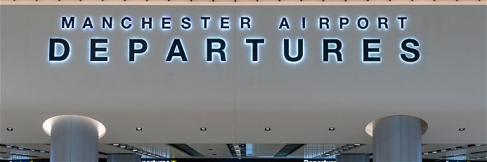 Departures area at Terminal Two, Manchester Airport