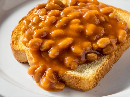 Homemade English Beans on Toast for Breakfast