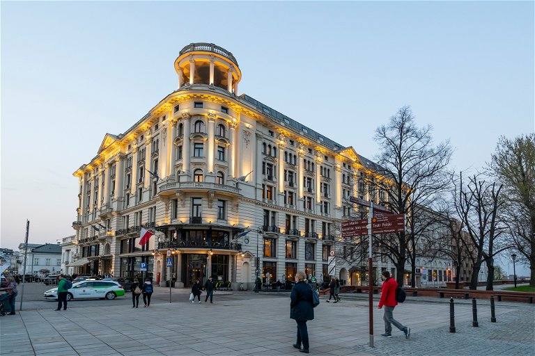 A view of  Café Bristol building in Krakowskie Przedmieście street, Warsaw.