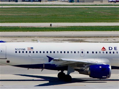 SALT LAKE CITY, UTAH â€“ April 16 2016: An Airbus A319ceo of Atlanta-based Delta Air Lines taxiing at Salt Lake City International Airport.