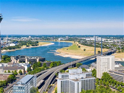 City of Düsseldorf and River Rhine, Germany