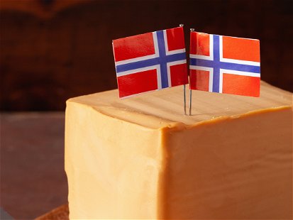 Norwegian brunost traditional brown cheese