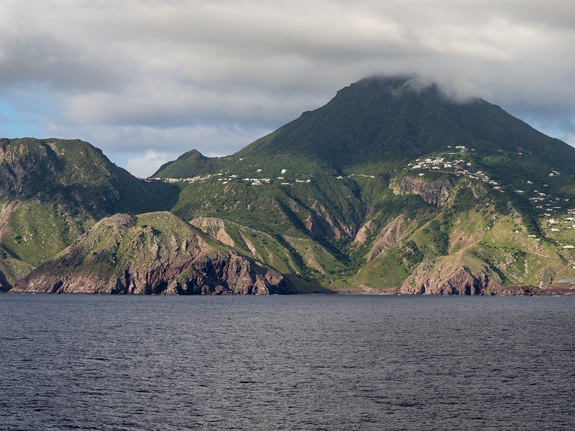 A view of Saba Island in the Caribbean