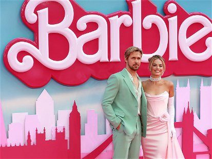 London, United Kingdom - July 12, 2023: Ryan Gosling and Margot Robbie attend the "Barbie" European Premiere at Cineworld Leicester Square in London, England.