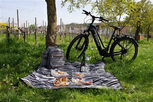 Picknick während einer Radtour