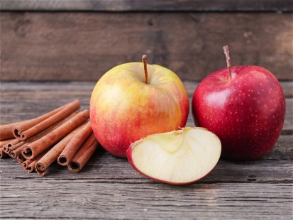 Red winter Apples with cinnamon