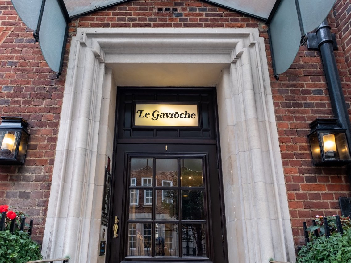 LONDON- DECEMBER, 2019: Le Gavroche in Mayfair, a luxury fine dining restaurant by Michel Roux Jr
