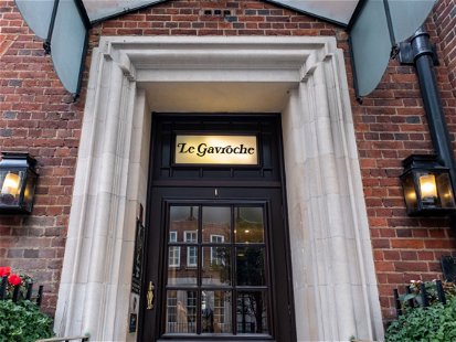 LONDON- DECEMBER, 2019: Le Gavroche in Mayfair, a luxury fine dining restaurant by Michel Roux Jr