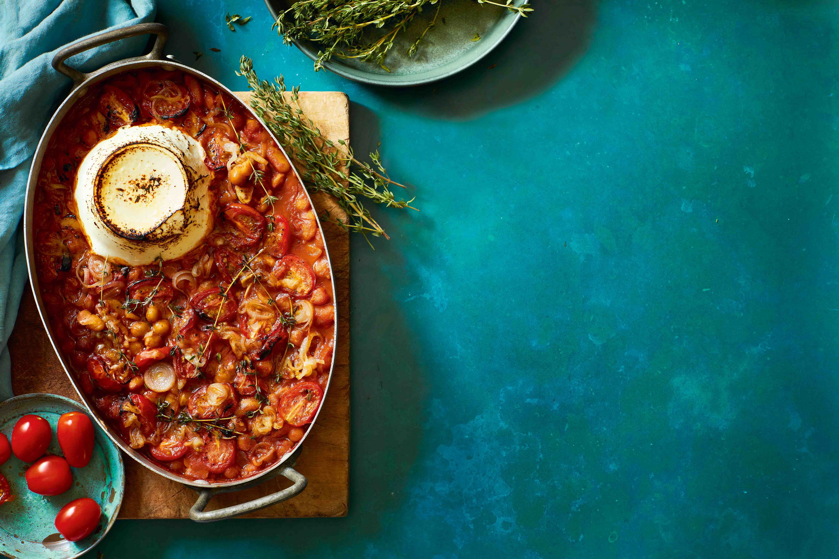 Kichererbsen und Canellini mit gebackenem Ricotta - Rezepte - Falstaff
