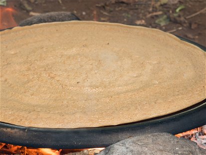 Traditionally cooked injera. Ethiopia