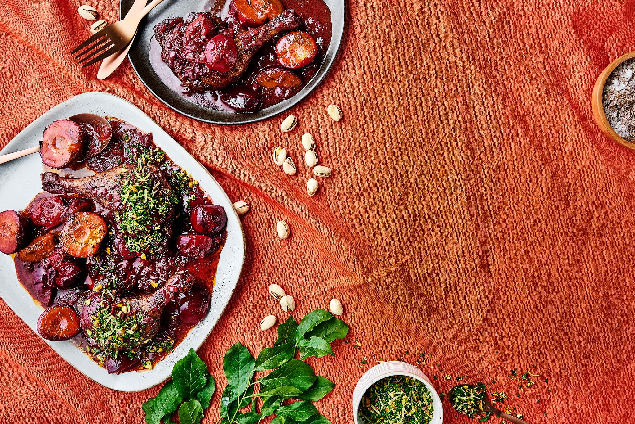 Geschmorte Entenkeule Mit Zwetschgen Und Rotwein - Falstaff