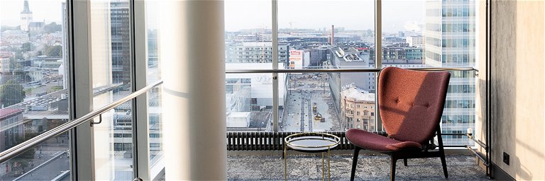 Sit back and enjoy the views from the hallways of the Radisson Collection Hotel Tallinn