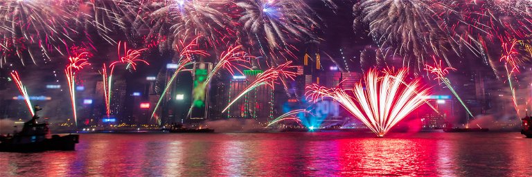 Fireworks in Hong Kong.
