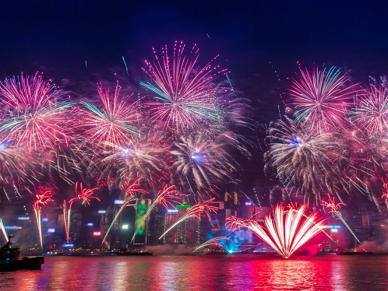 Feuerwerk in Hongkong.