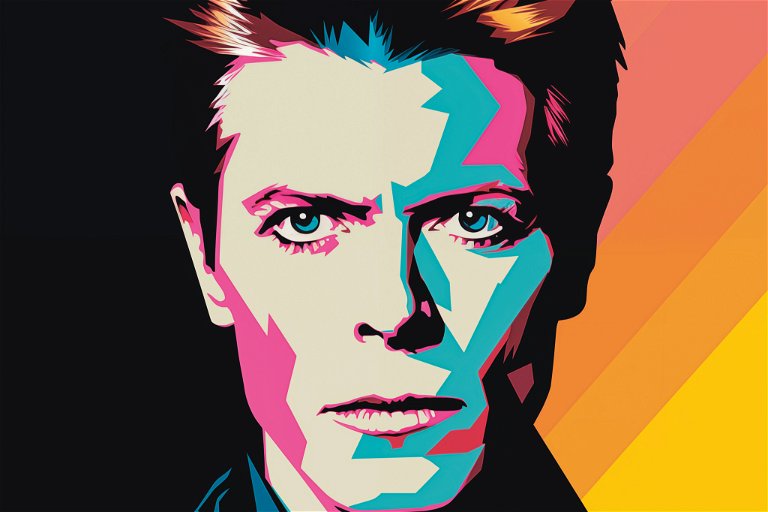 Keine Kunst? Andy Warhol hat David Bowie in Wahrheit nie porträtiert. Doch auf Wunsch erstellt die KI ein Pop-Art-Porträt des Musikers