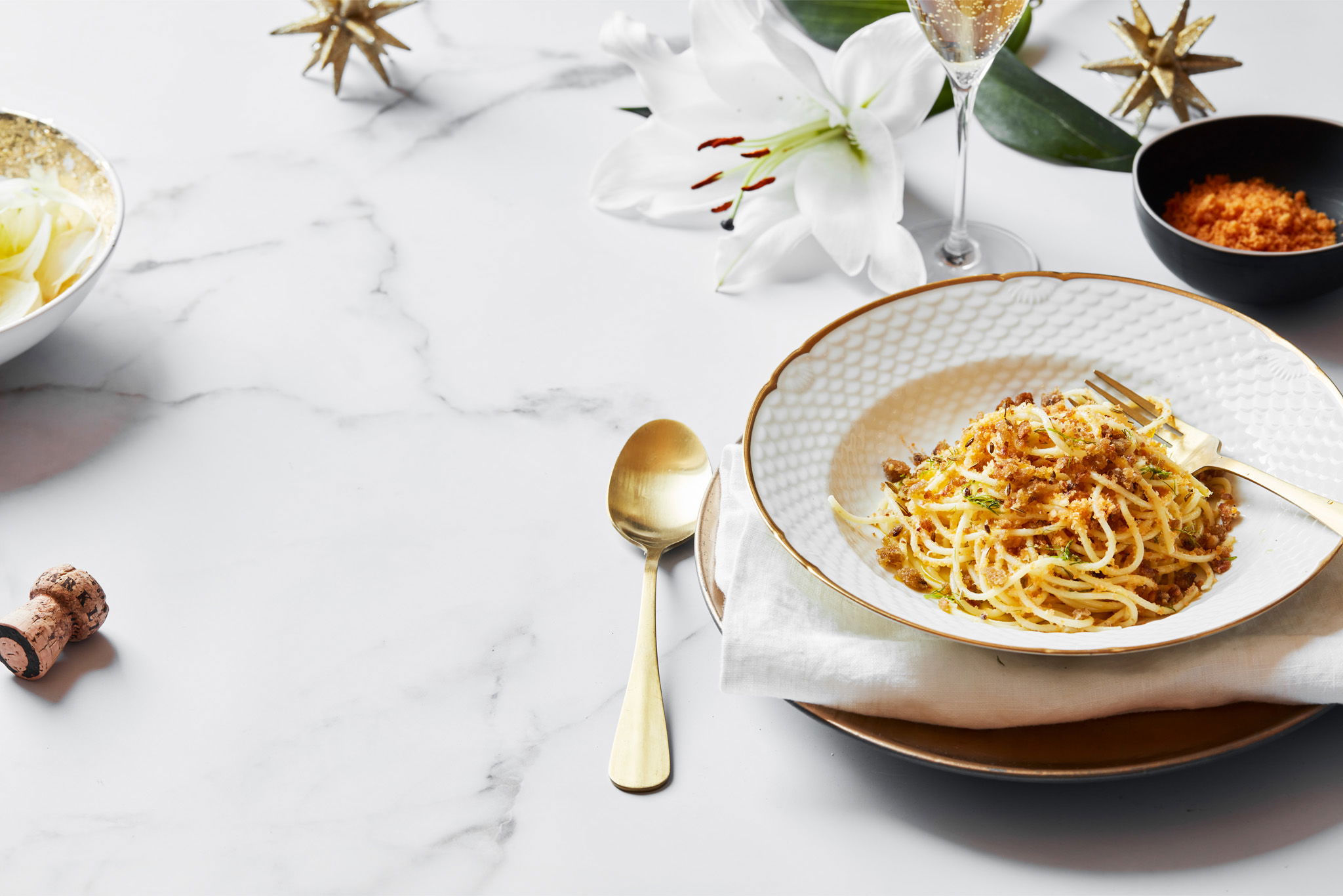 Spaghettini mit Bottarga und Fenchel - Rezepte - Falstaff