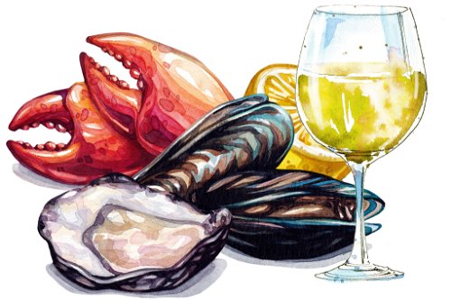 Austern harmonieren auf fast magische Weise 
mit Chablis. Auch Champagner vertragen 
sich mit allen Meeresfrüchten.