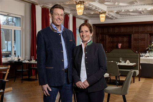 Die Hoteldirektion: Matthias Wettstein mit Christine Abel.