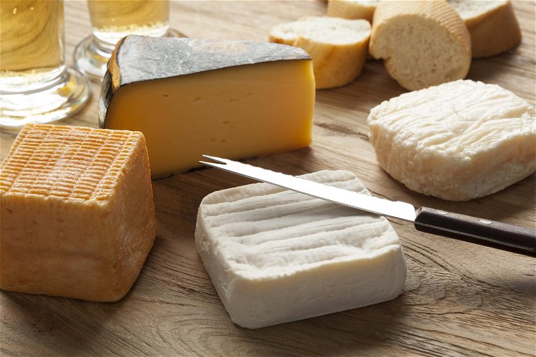 Eine Auswahl an belgischem Käse.
