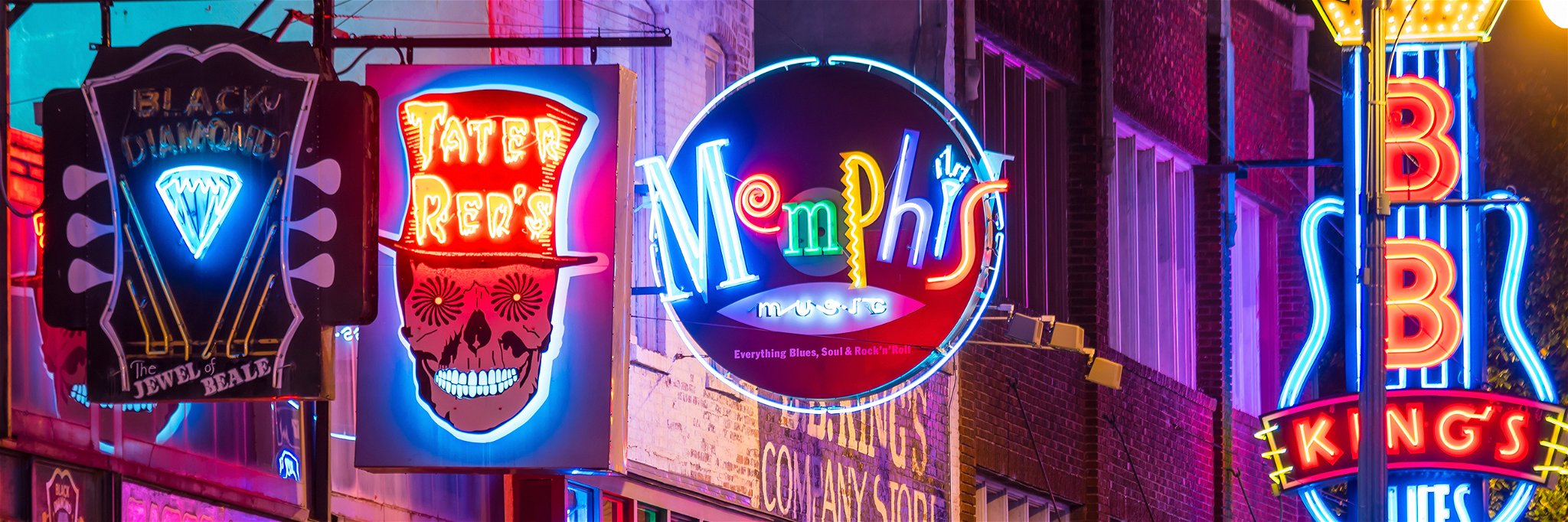 Blues-Clubs in der berühmten Beale Street, Memphis