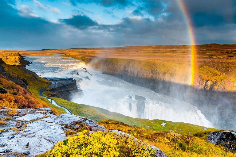 Der Gullfoss – der «Goldene Wasserfall» ist einer der eindrücklichsten Fälle Islands.
