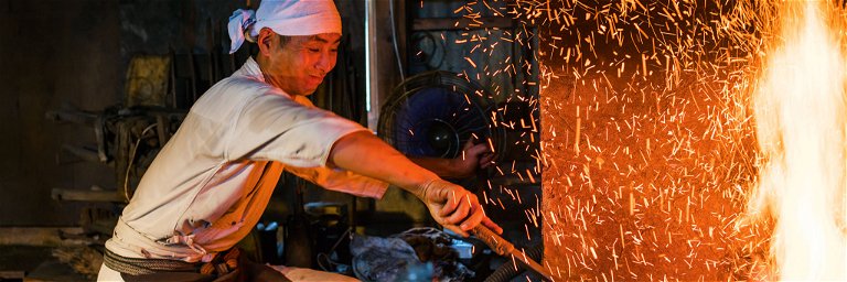 Japanese knives are in the tradition of samurai swords. Blacksmiths spend at least ten years learning how to make the perfect chef's knife.