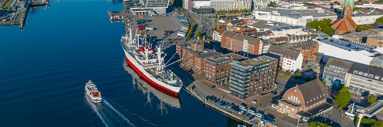 Blick auf den Hafen von Kiel