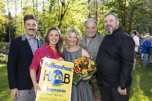Maximilian &amp; Birgit Sailer (Hofbräuhaus Traunstein), Anette Mayer, Richard Hundhammer (Prokurist Hofbräuhaus) und Andreas Mayer 