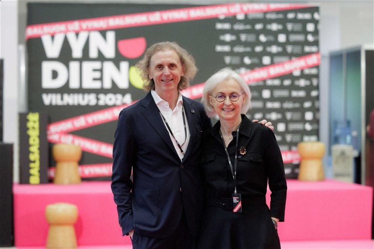 Arūnas Starkus and Rasa Starkus, organizers of the Vyno Dienos exhibition in Lithuania.