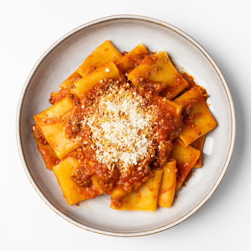 Paccheri mit Pomodoro e Salsiccia