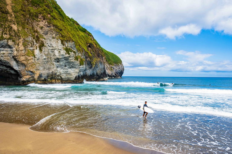 The islands of the Azores are sometimes characterized by lush green nature. But you will also find impressive beaches.