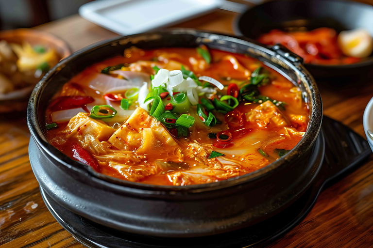 Kimchi Jjigae – einer der bekanntesten Eintöpfe aus Korea – basiert, wie es der Name schon verrät, auf Kimchi.