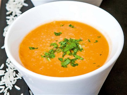 Carrot, Ginger and Rice Soup