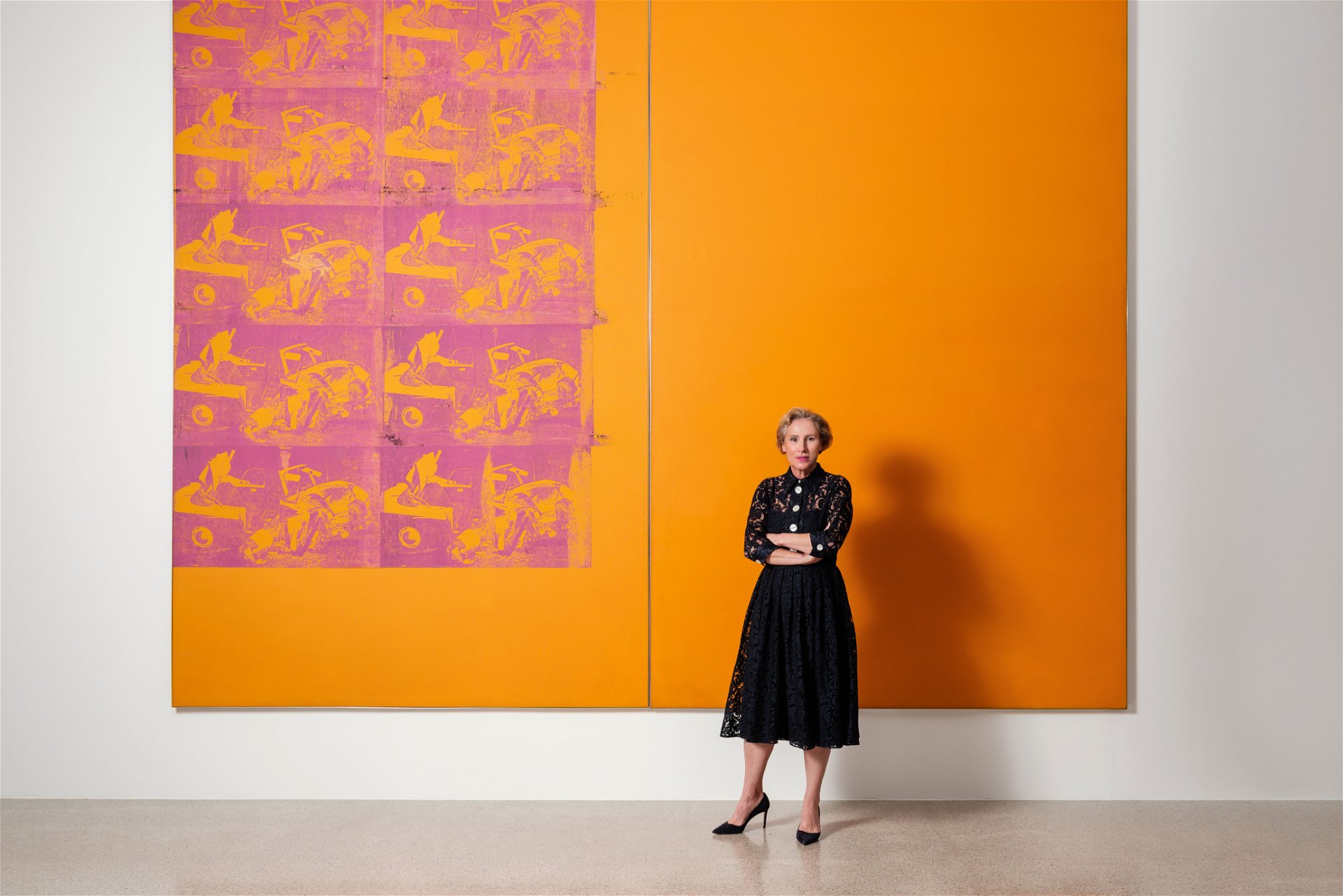 Andy Warhol: »Orange Car Crash«, 1963, © The Andy Warhol Foundation for the Visual Arts, New York/Licensed by Bildrecht, Wien 2020;  mumok – Museum moderner Kunst Stiftung Ludwig Wien, Leihgabe der Sammlung Ludwig, Aachen seit 1981