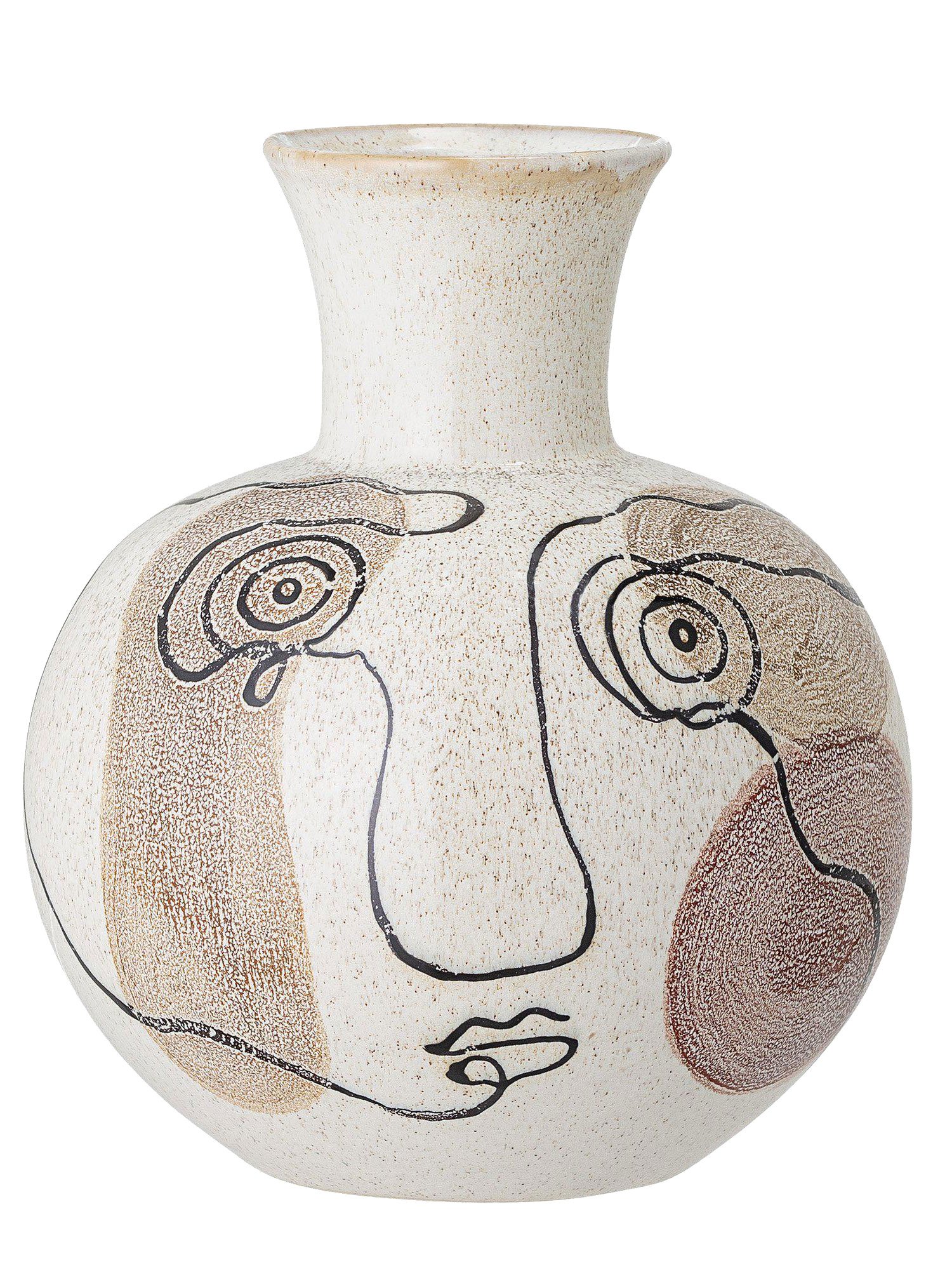 Schau mich an: Die Keramik-Vase mit abstraktem Lineart-Design passt perfekt in die farblichen Vorgaben für 2021: ruhig, neutral, erdig. beaumonde.co.uk