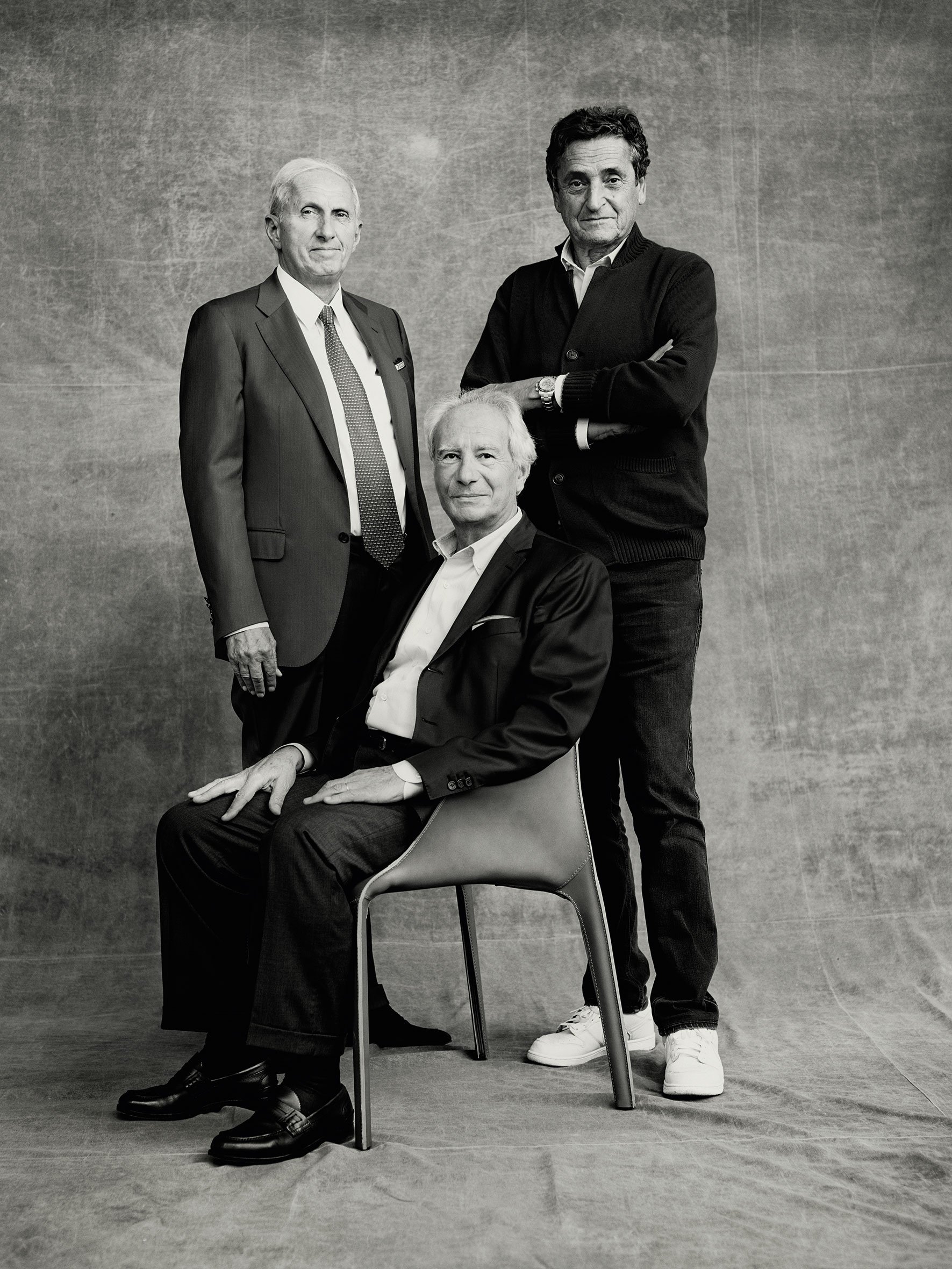 Poliform-Trio. Die CEOs und Gründer von Poliform (v. l.): Giovanni Anzani, Alberto Spinelli und Aldo Spinelli. 