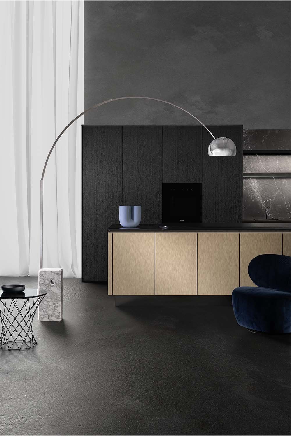 Schwarz ist das neue Weiß: Dunkler Minimalismus ist in der Küche gefragt, sowohl bei den Möbeln selbst als auch an den Wänden.