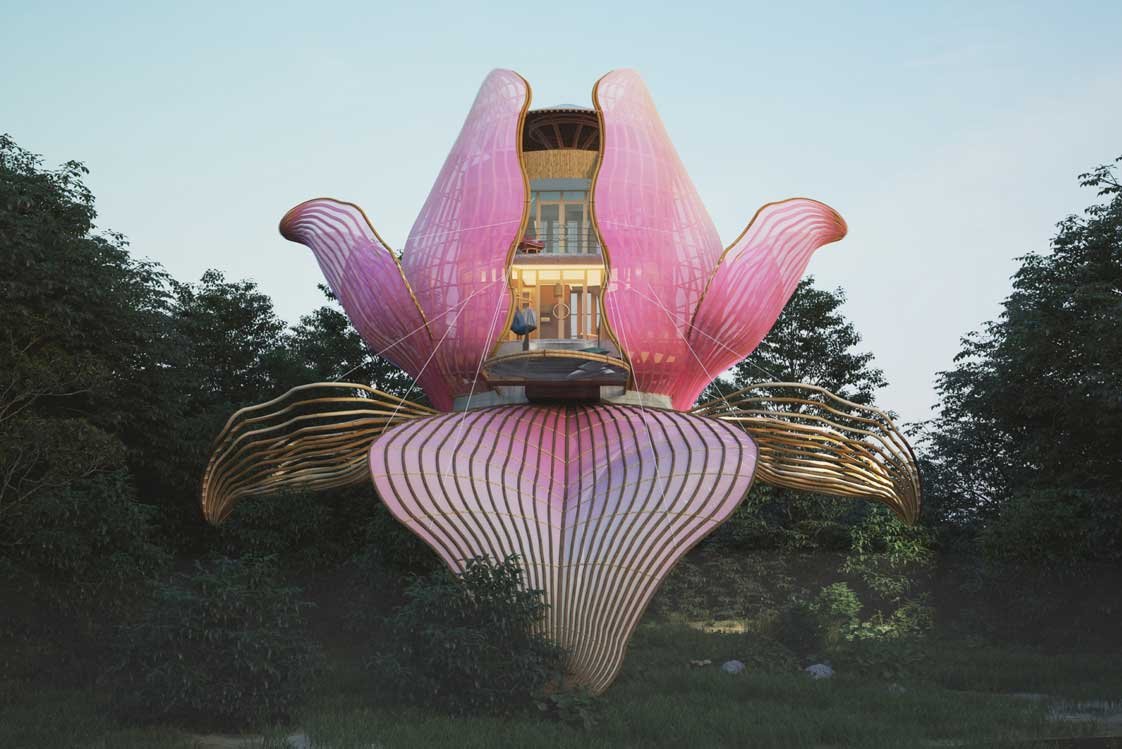 Baumhaus in Blütenform! Diese wunderschöne Idee wird bald in einem Regenwald Wirklichkeit, eingereicht wurde sie von Elisa O. aus Mexiko.