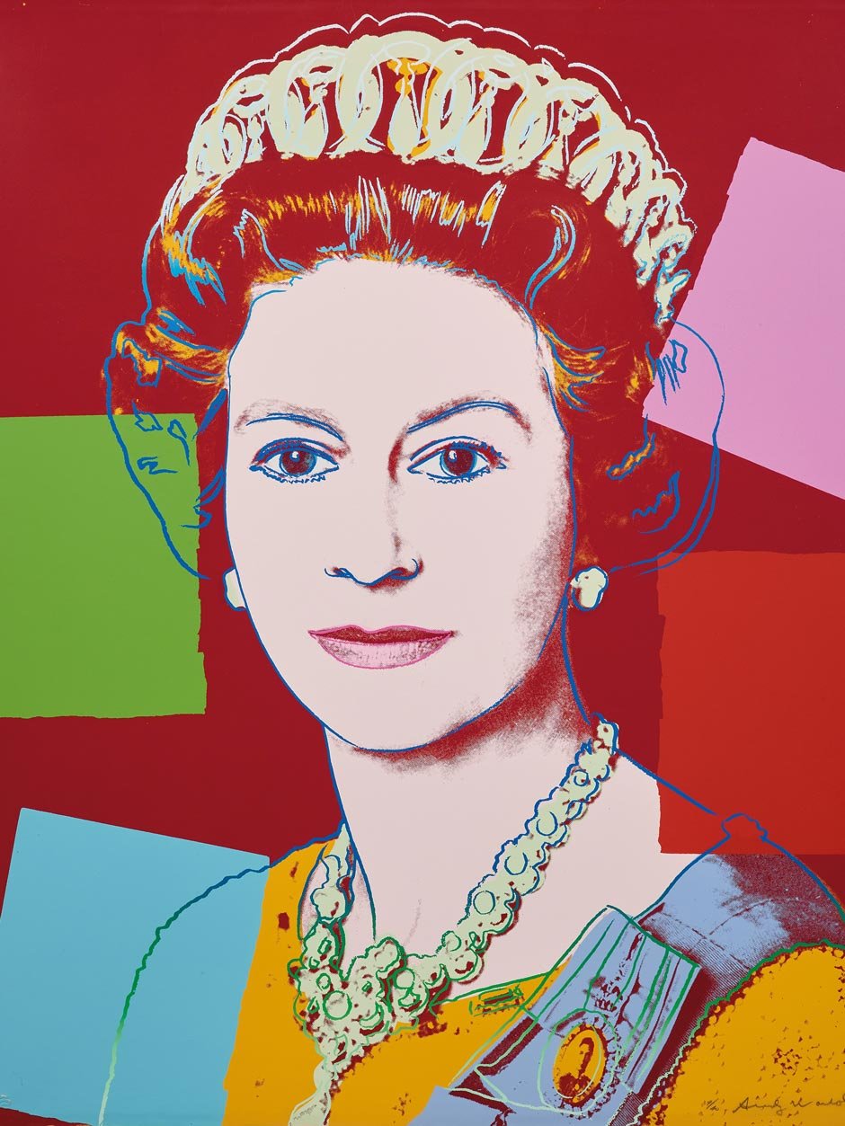 Andy Warhol (1928–1987) Königin Elizabeth II. of the United Kingdom, from Reigning Queens, 1985 Siebdruck in Farbe auf Lenox Museumskarton 100 x 80 cm, Ed. 9/40 € 150.000 – 200.000