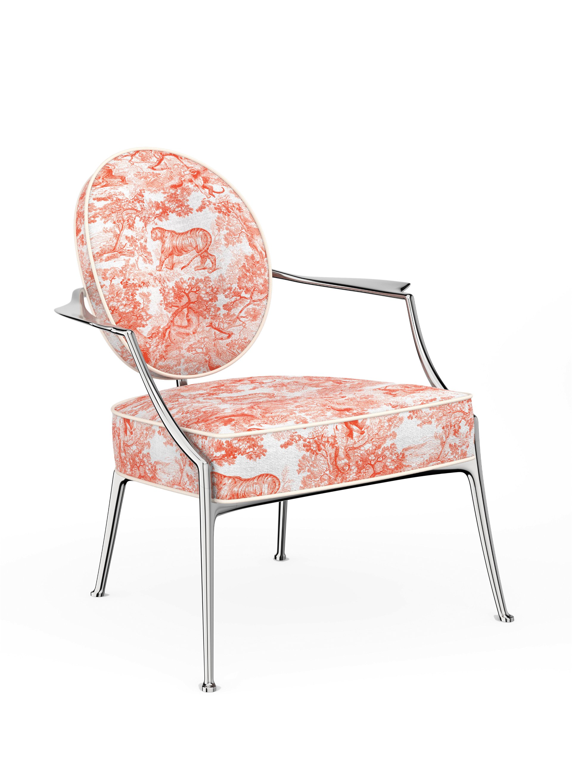 Dieses Jahr von Philippe Starck mit dem klassischen Toile-de-Jouy-Muster neu interpretiert: der »Medaillon-Chair« von Dior. dior.com