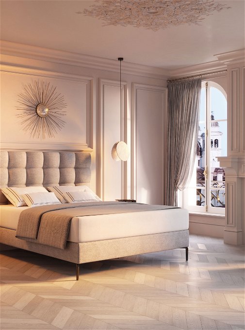 Zeitlose Moderne
Das schicke und moderne Bett «Chloé» von Elite 
Beds bringt Eleganz 
ins Schlafzimmer und 
suggeriert eine warme 
und harmonische Atmosphäre. Raffinierte Linien sorgen zudem für einen 
minimalistischen Look. 
elitebeds.ch